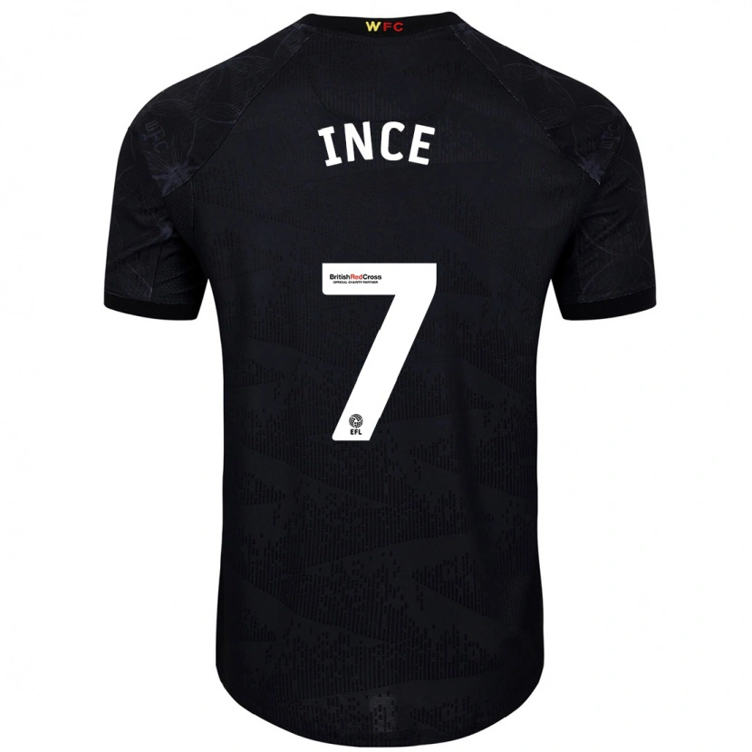 Danxen Heren Tom Ince #7 Zwart Wit Uitshirt Uittenue 2024/25 T-Shirt