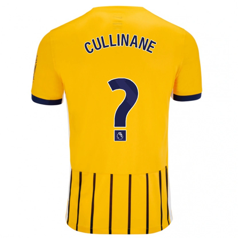 Danxen Heren Billy-Ray Cullinane #0 Goud Blauw Krijtstrepen Uitshirt Uittenue 2024/25 T-Shirt