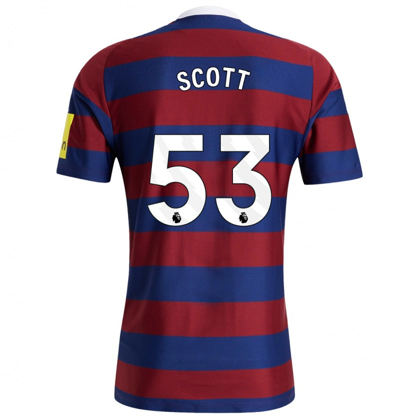 Danxen Heren Joshua Scott #53 Bordeauxrood Marineblauw Uitshirt Uittenue 2024/25 T-Shirt