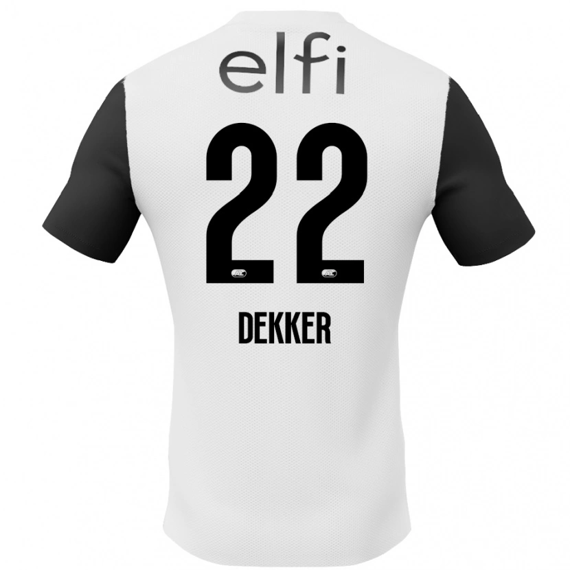Danxen Heren Maxim Dekker #22 Wit Zwart Uitshirt Uittenue 2024/25 T-Shirt