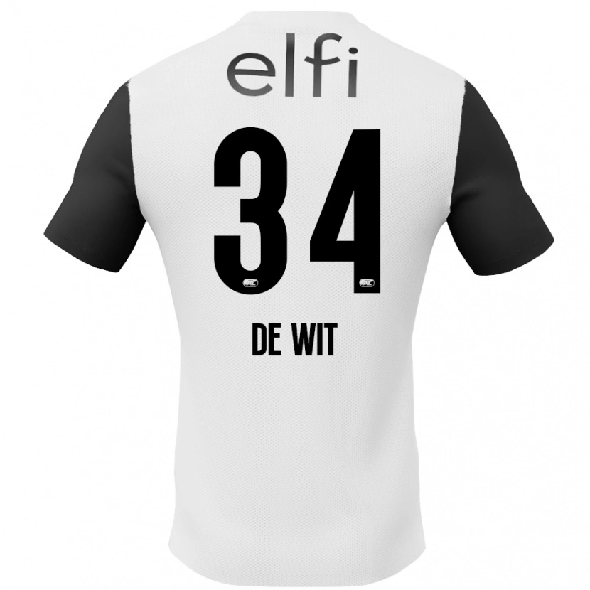 Danxen Heren Mees De Wit #34 Wit Zwart Uitshirt Uittenue 2024/25 T-Shirt