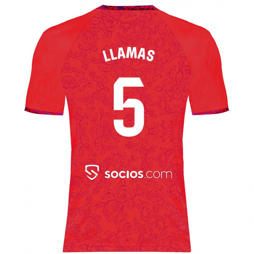 Danxen Heren Eva Llamas #5 Rood Uitshirt Uittenue 2024/25 T-Shirt