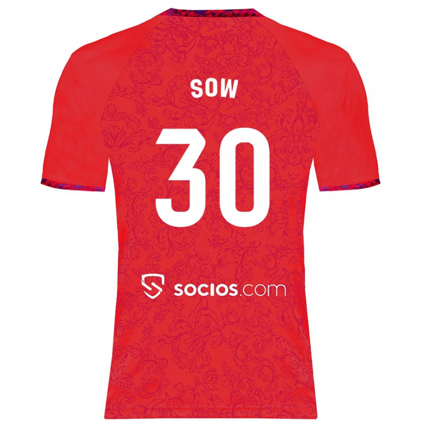 Danxen Heren Ibrahima Sow #30 Rood Uitshirt Uittenue 2024/25 T-Shirt
