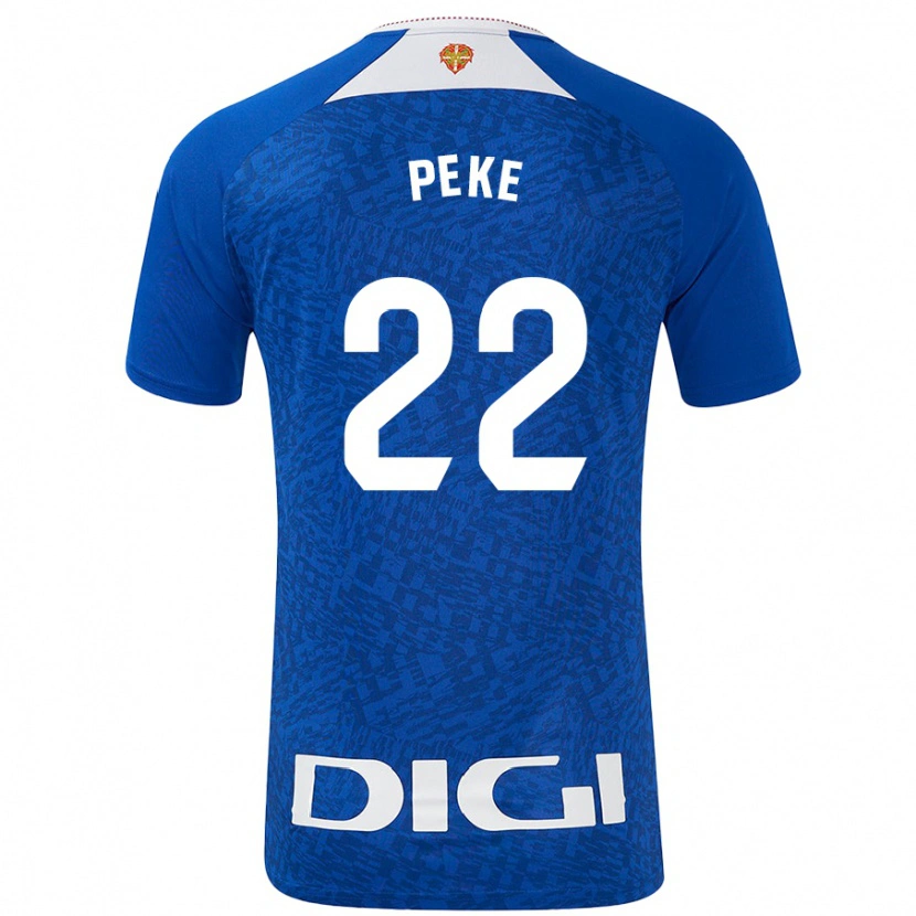 Danxen Heren Ainize Barea Nuñez #22 Koningsblauw Uitshirt Uittenue 2024/25 T-Shirt