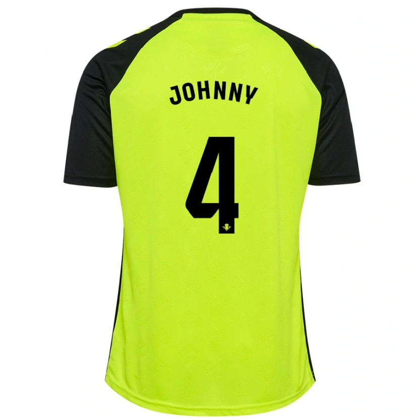 Danxen Heren Johnny Cardoso #4 Fluorescerend Geel Zwart Uitshirt Uittenue 2024/25 T-Shirt