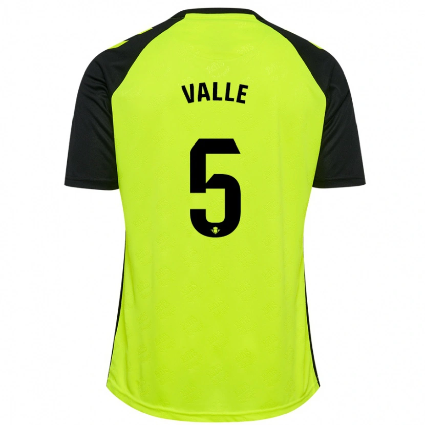 Danxen Heren María Valle López #5 Fluorescerend Geel Zwart Uitshirt Uittenue 2024/25 T-Shirt