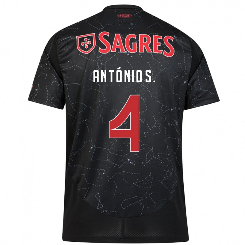 Danxen Heren António Silva #4 Zwart Rood Uitshirt Uittenue 2024/25 T-Shirt