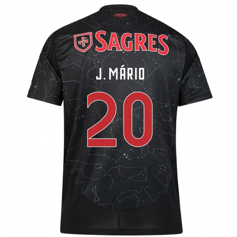 Danxen Heren João Mário #20 Zwart Rood Uitshirt Uittenue 2024/25 T-Shirt