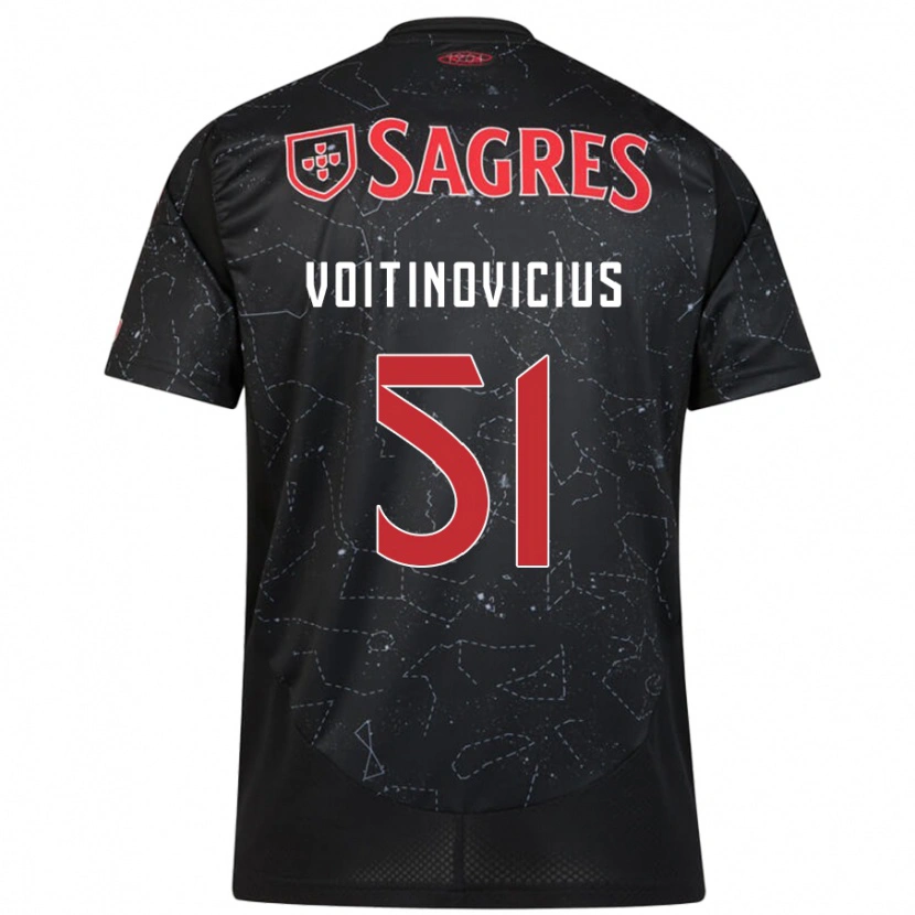 Danxen Heren Arnas Voitinovicius #51 Zwart Rood Uitshirt Uittenue 2024/25 T-Shirt