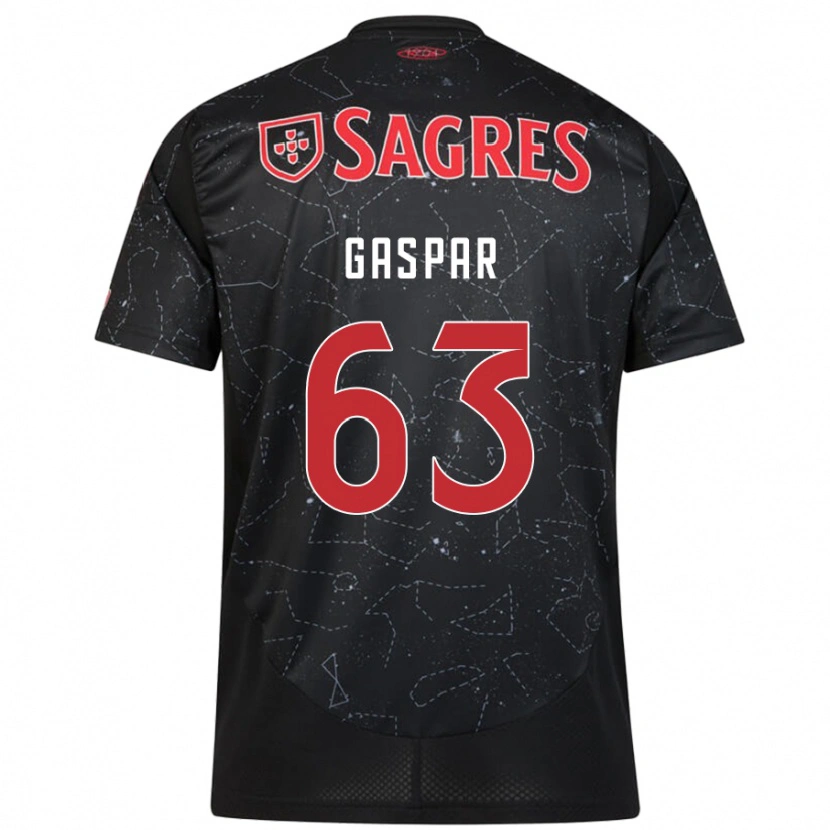 Danxen Heren Guilherme Gaspar #63 Zwart Rood Uitshirt Uittenue 2024/25 T-Shirt