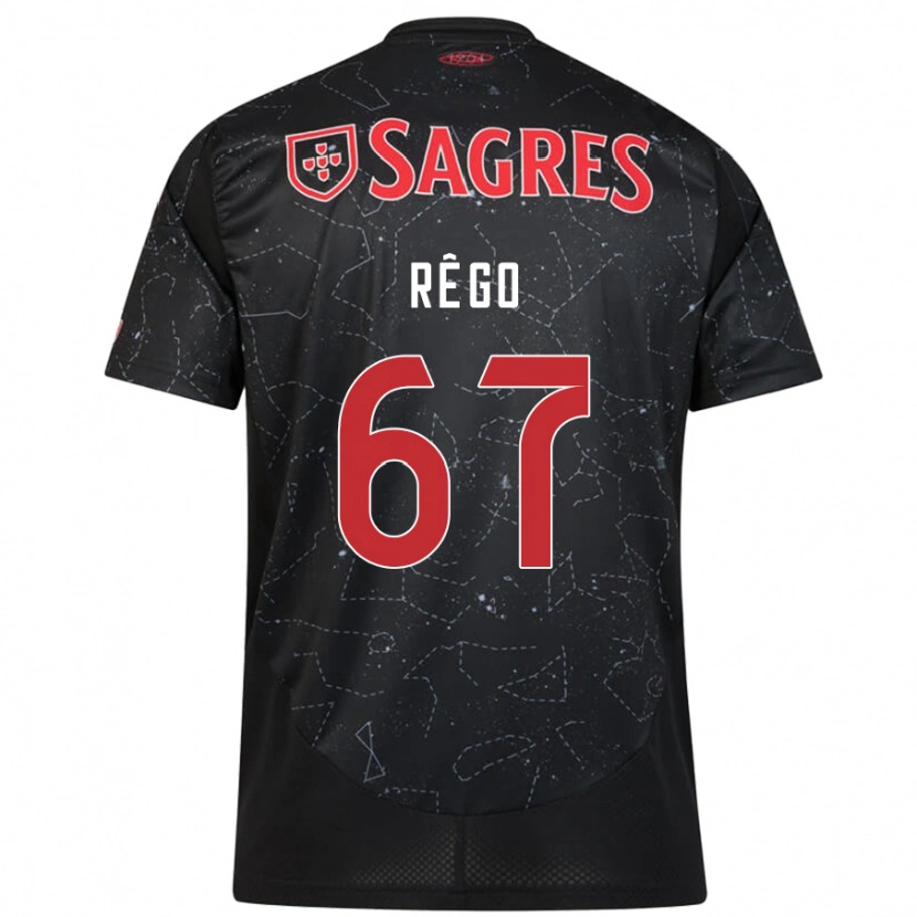 Danxen Heren Rodrigo Rêgo #67 Zwart Rood Uitshirt Uittenue 2024/25 T-Shirt