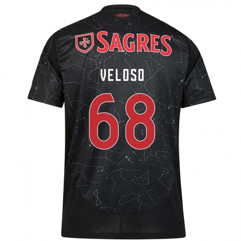 Danxen Heren João Veloso #68 Zwart Rood Uitshirt Uittenue 2024/25 T-Shirt