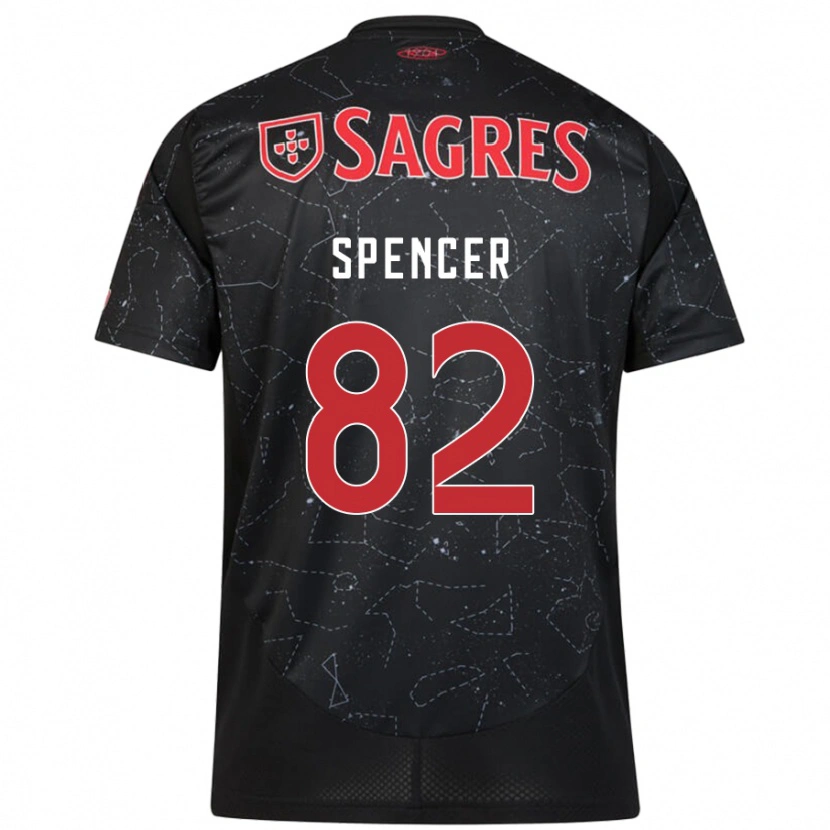 Danxen Heren Diogo Spencer #82 Zwart Rood Uitshirt Uittenue 2024/25 T-Shirt