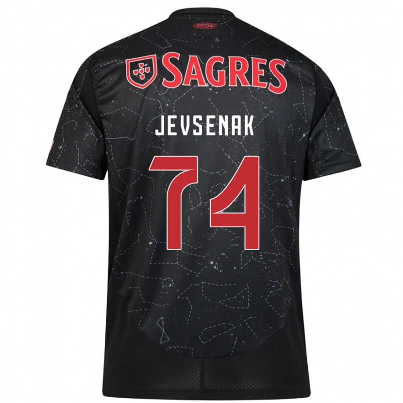 Danxen Heren Zan Jevsenak #74 Zwart Rood Uitshirt Uittenue 2024/25 T-Shirt