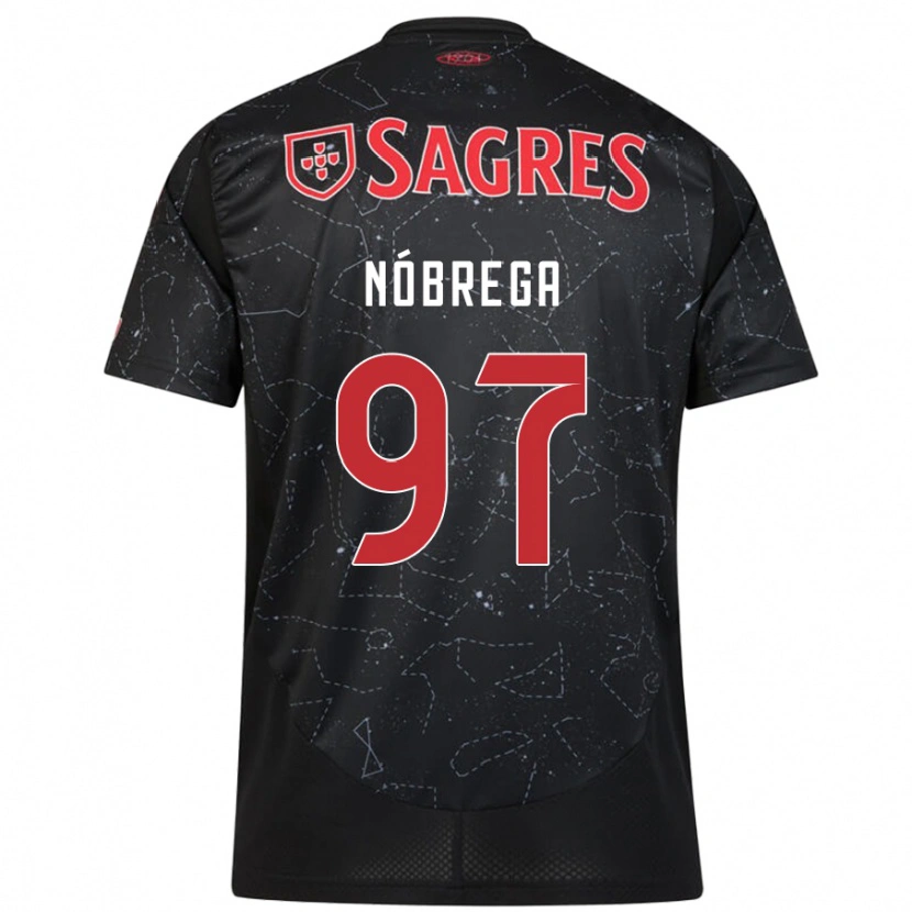 Danxen Heren Ricardo Nóbrega #97 Zwart Rood Uitshirt Uittenue 2024/25 T-Shirt