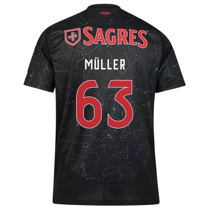 Danxen Heren José Müller #63 Zwart Rood Uitshirt Uittenue 2024/25 T-Shirt