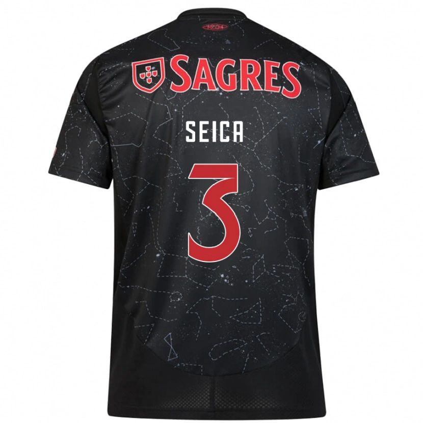 Danxen Heren Ana Seica #3 Zwart Rood Uitshirt Uittenue 2024/25 T-Shirt