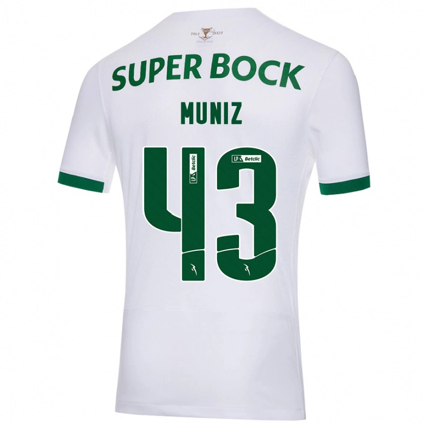 Danxen Heren João Muniz #43 Wit Groen Uitshirt Uittenue 2024/25 T-Shirt