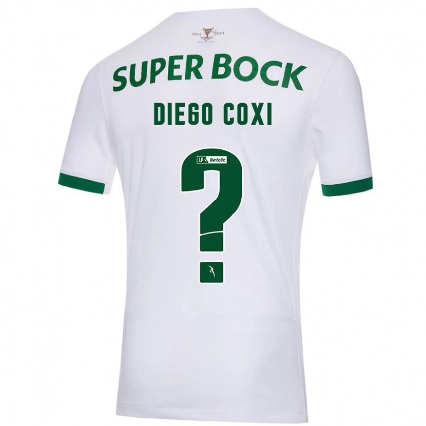 Danxen Heren Diego Coxi #0 Wit Groen Uitshirt Uittenue 2024/25 T-Shirt