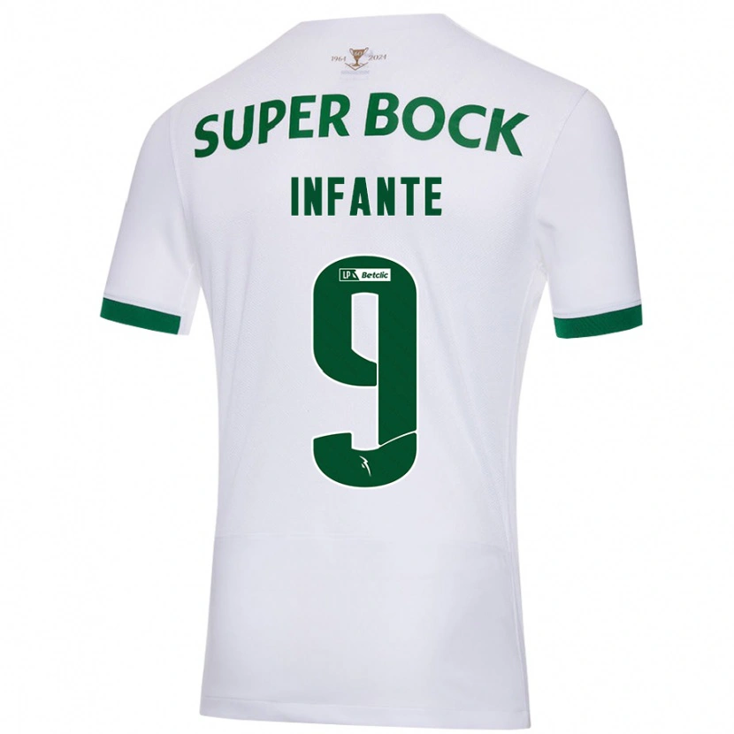 Danxen Heren João Infante #9 Wit Groen Uitshirt Uittenue 2024/25 T-Shirt