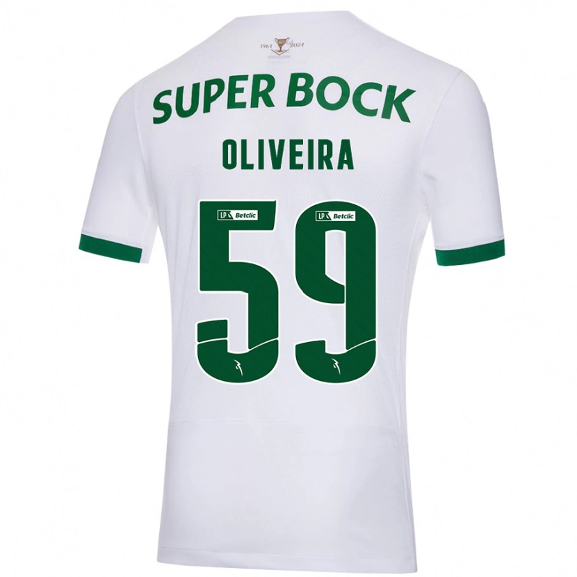 Danxen Heren Kauã Oliveira #59 Wit Groen Uitshirt Uittenue 2024/25 T-Shirt