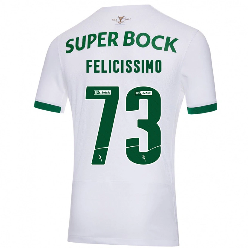 Danxen Heren Eduardo Felicíssimo #73 Wit Groen Uitshirt Uittenue 2024/25 T-Shirt