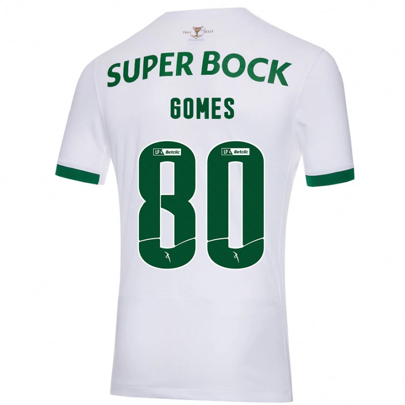 Danxen Heren Luís Gomes #80 Wit Groen Uitshirt Uittenue 2024/25 T-Shirt