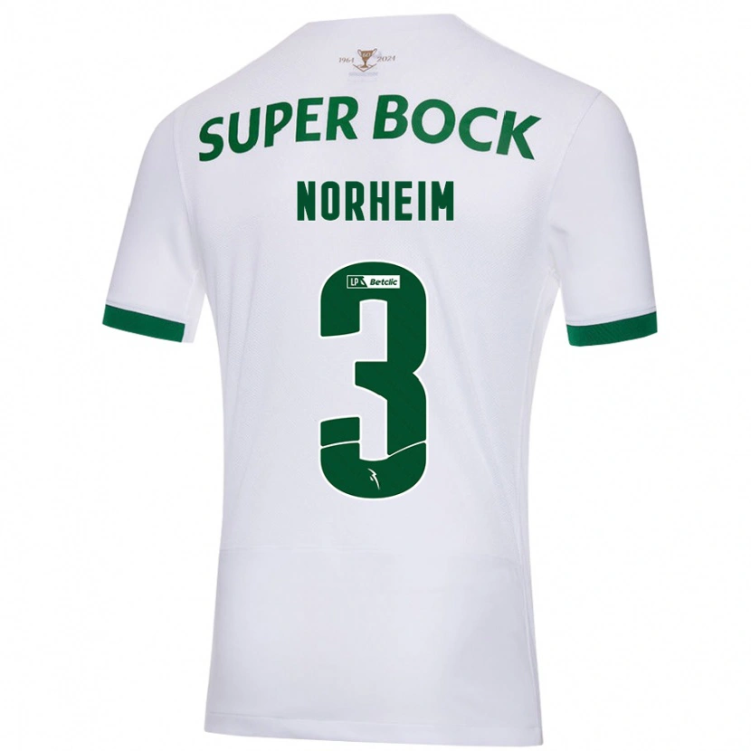 Danxen Heren Andrea Norheim #3 Wit Groen Uitshirt Uittenue 2024/25 T-Shirt