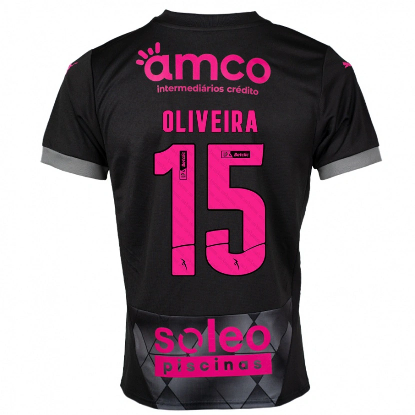 Danxen Heren Paulo Oliveira #15 Zwart Roze Uitshirt Uittenue 2024/25 T-Shirt
