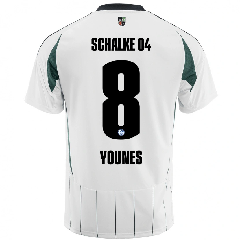 Danxen Heren Amin Younes #8 Wit Groen Uitshirt Uittenue 2024/25 T-Shirt