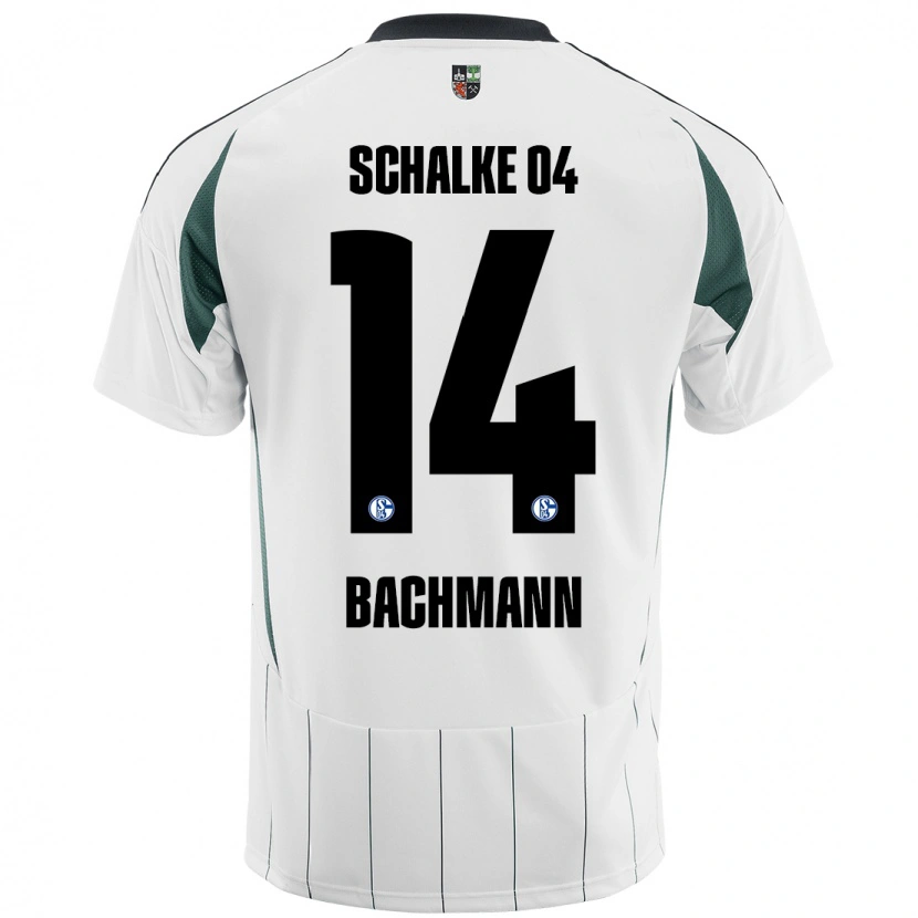 Danxen Heren Janik Bachmann #14 Wit Groen Uitshirt Uittenue 2024/25 T-Shirt