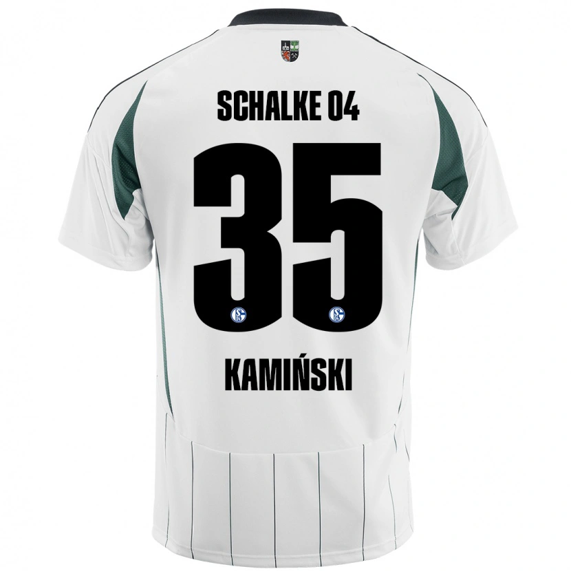 Danxen Heren Marcin Kaminski #35 Wit Groen Uitshirt Uittenue 2024/25 T-Shirt