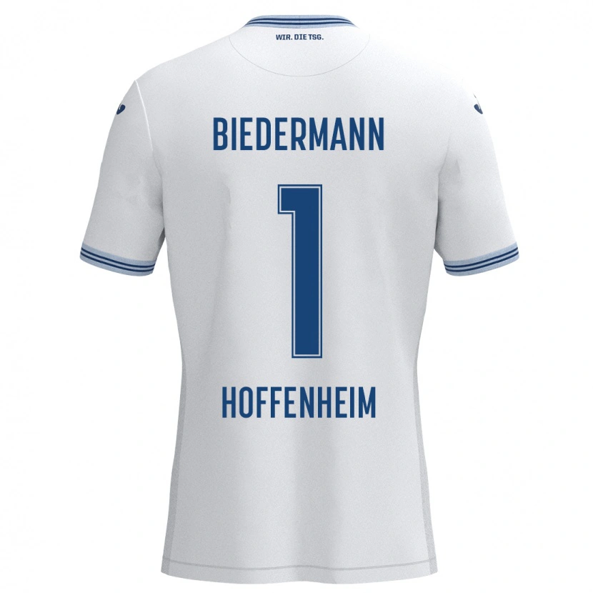 Danxen Heren Nico Biedermann #1 Wit Blauw Uitshirt Uittenue 2024/25 T-Shirt