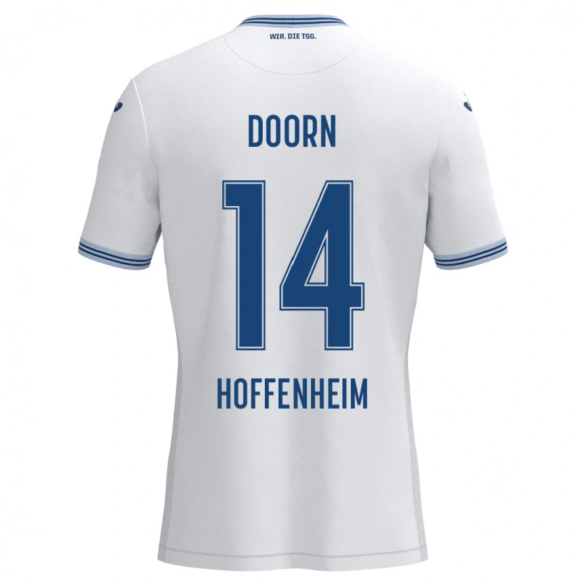 Danxen Heren Lisa Doorn #14 Wit Blauw Uitshirt Uittenue 2024/25 T-Shirt
