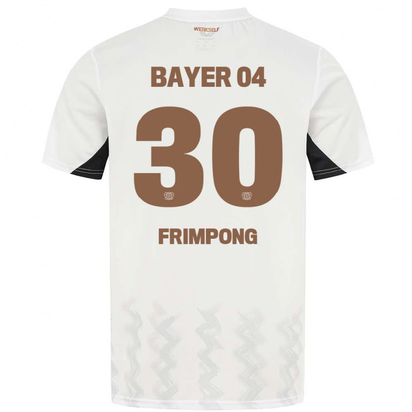 Danxen Heren Jeremie Frimpong #30 Wit Zwart Uitshirt Uittenue 2024/25 T-Shirt