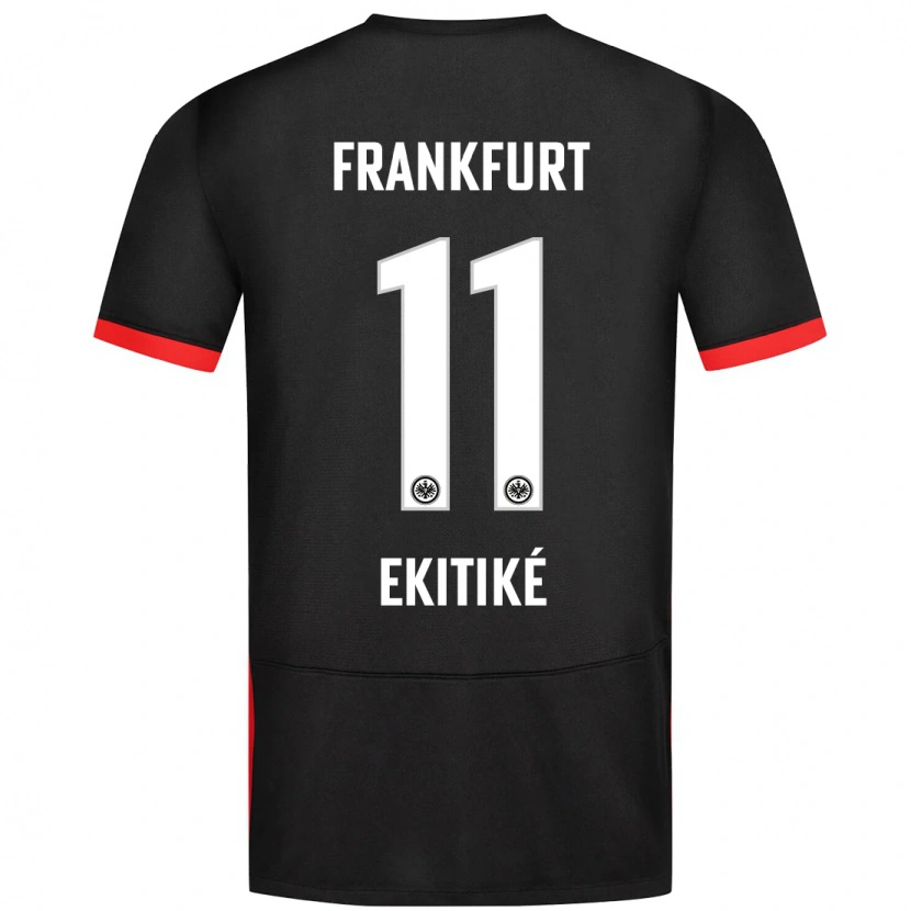 Danxen Heren Hugo Ekitiké #11 Zwart Uitshirt Uittenue 2024/25 T-Shirt