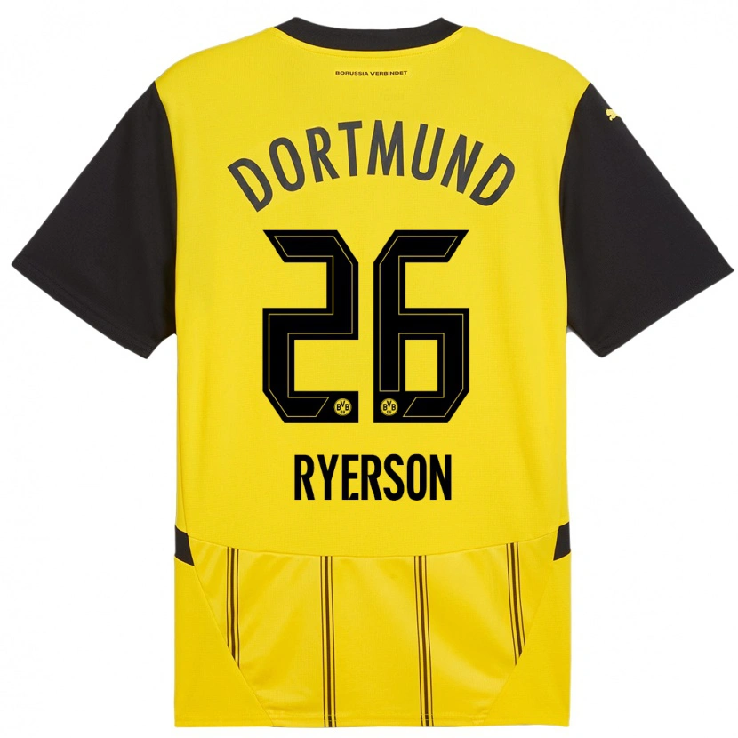 Danxen Dames Julian Ryerson #26 Geel Zwart Thuisshirt Thuistenue 2024/25 T-Shirt