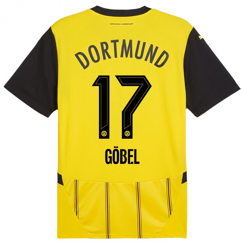 Danxen Dames Patrick Göbel #17 Geel Zwart Thuisshirt Thuistenue 2024/25 T-Shirt