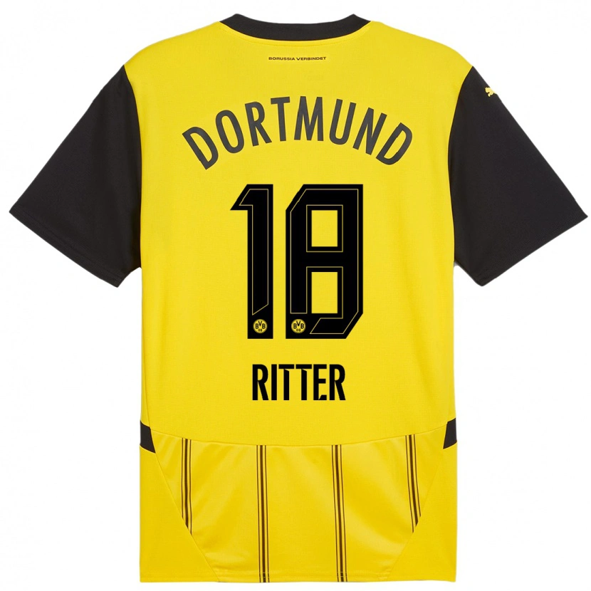 Danxen Dames Roméo Ritter #18 Geel Zwart Thuisshirt Thuistenue 2024/25 T-Shirt