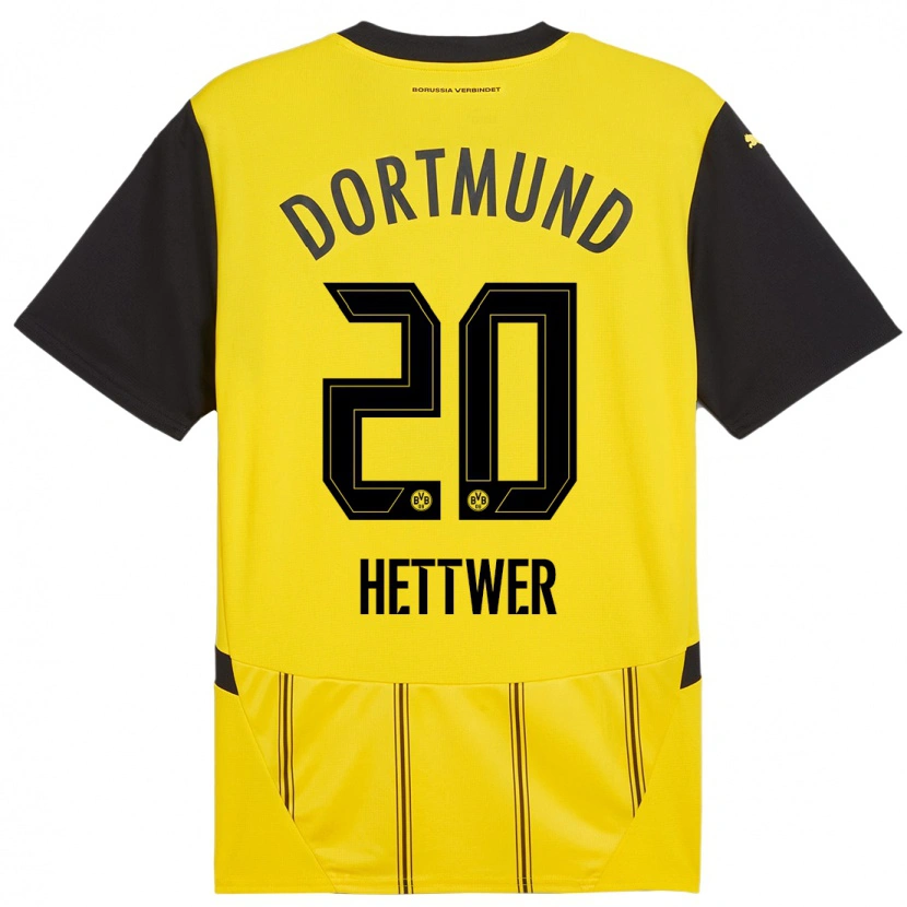 Danxen Dames Julian Hettwer #20 Geel Zwart Thuisshirt Thuistenue 2024/25 T-Shirt
