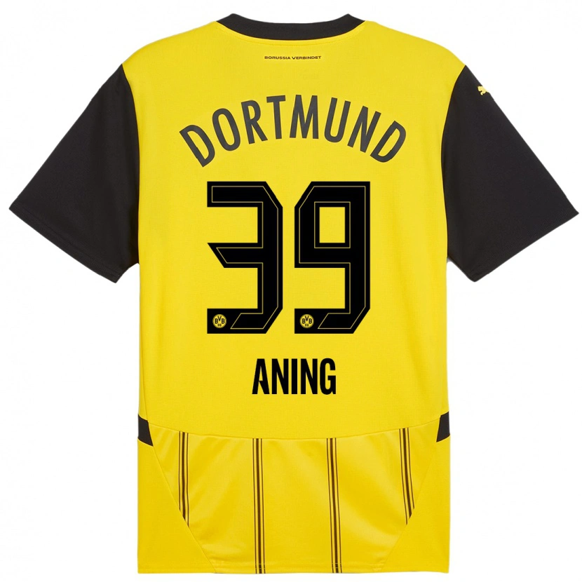 Danxen Dames Prince Aning #39 Geel Zwart Thuisshirt Thuistenue 2024/25 T-Shirt