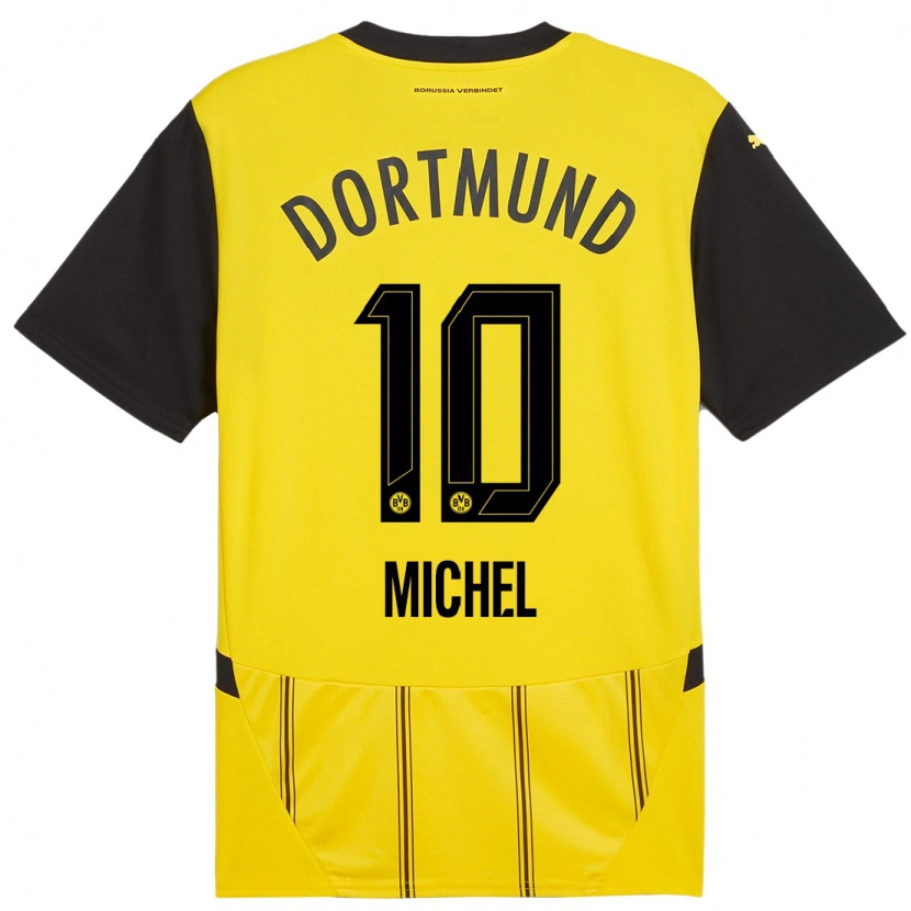 Danxen Dames Falko Michel #10 Geel Zwart Thuisshirt Thuistenue 2024/25 T-Shirt