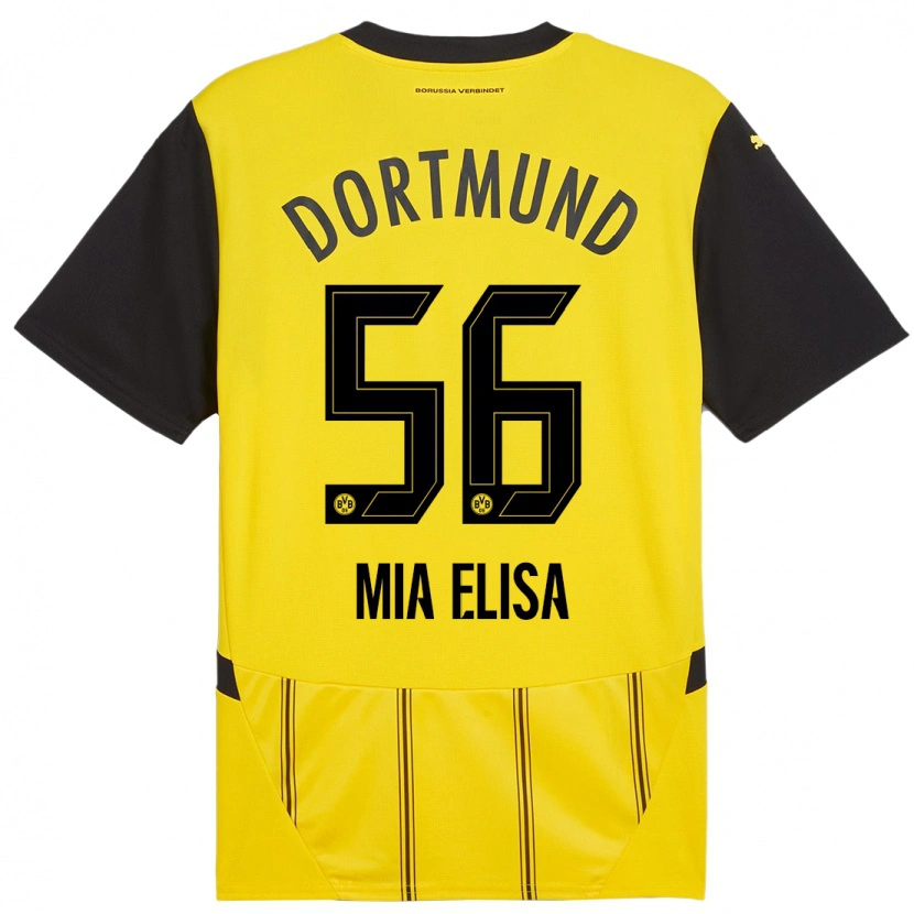 Danxen Dames Bomnuter Mia Elisa #56 Geel Zwart Thuisshirt Thuistenue 2024/25 T-Shirt