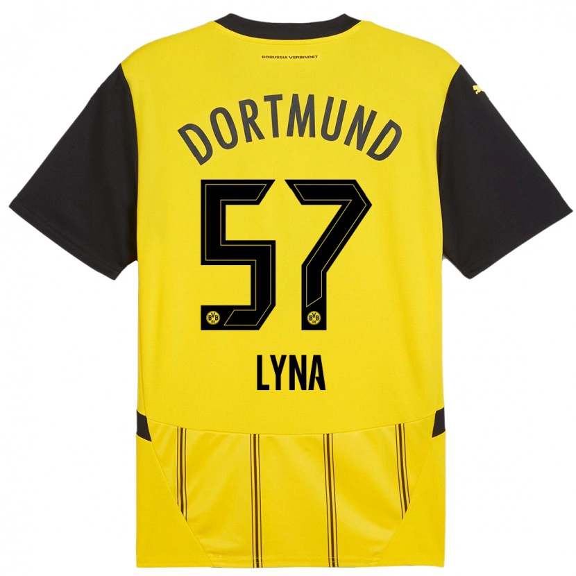 Danxen Dames Schwarz Lyna #57 Geel Zwart Thuisshirt Thuistenue 2024/25 T-Shirt