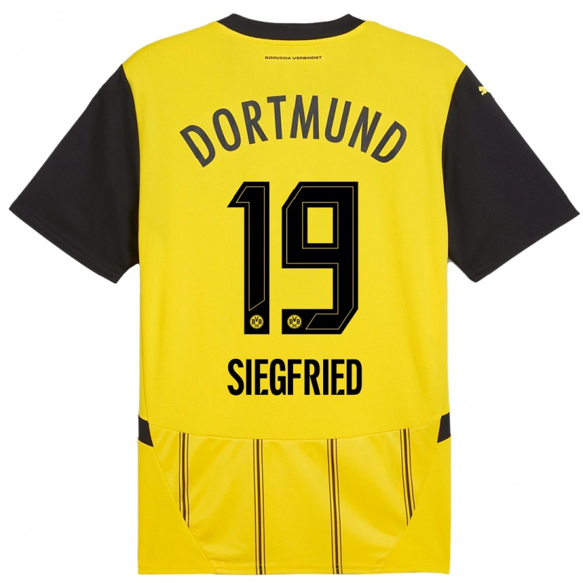 Danxen Dames Janz Siegfried #19 Geel Zwart Thuisshirt Thuistenue 2024/25 T-Shirt