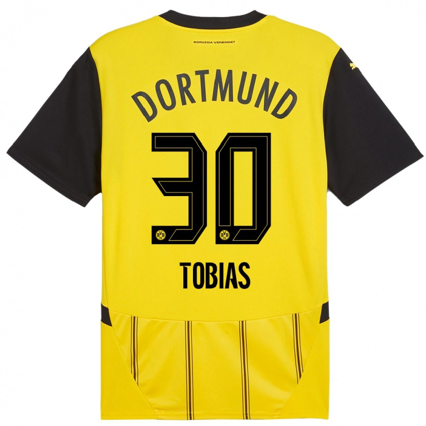 Danxen Dames Vogt Tobias #30 Geel Zwart Thuisshirt Thuistenue 2024/25 T-Shirt