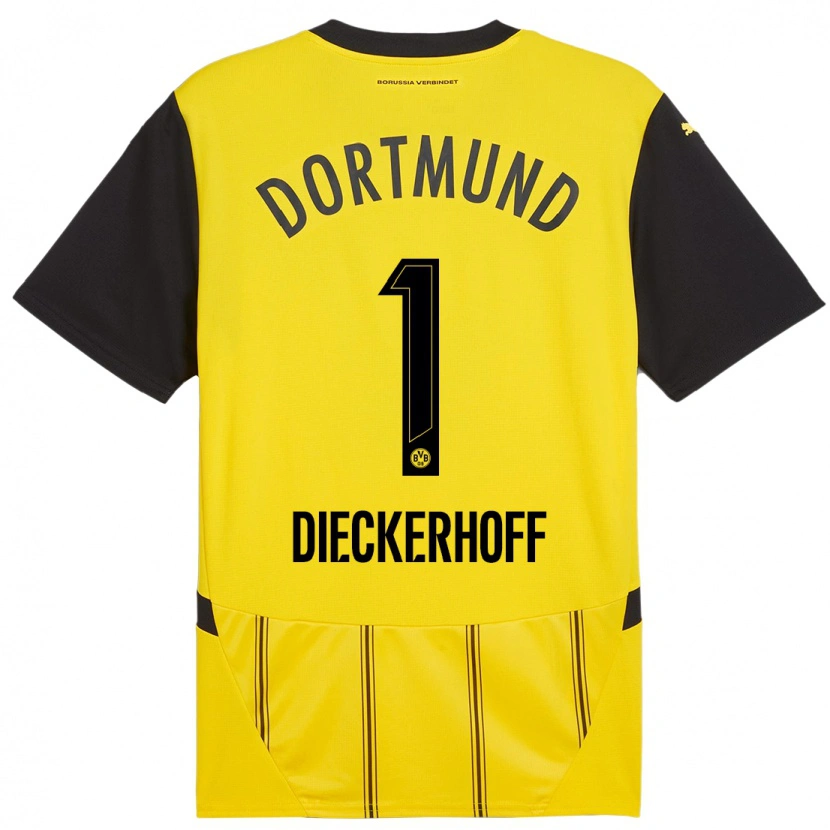Danxen Dames Max Dieckerhoff #1 Geel Zwart Thuisshirt Thuistenue 2024/25 T-Shirt