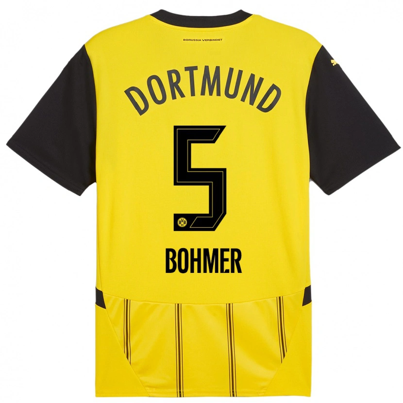 Danxen Dames Tim Bohmer #5 Geel Zwart Thuisshirt Thuistenue 2024/25 T-Shirt