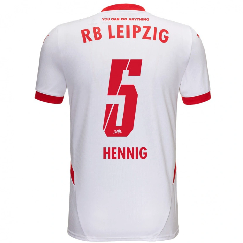 Danxen Dames Lenny Hennig #5 Wit Rood Thuisshirt Thuistenue 2024/25 T-Shirt