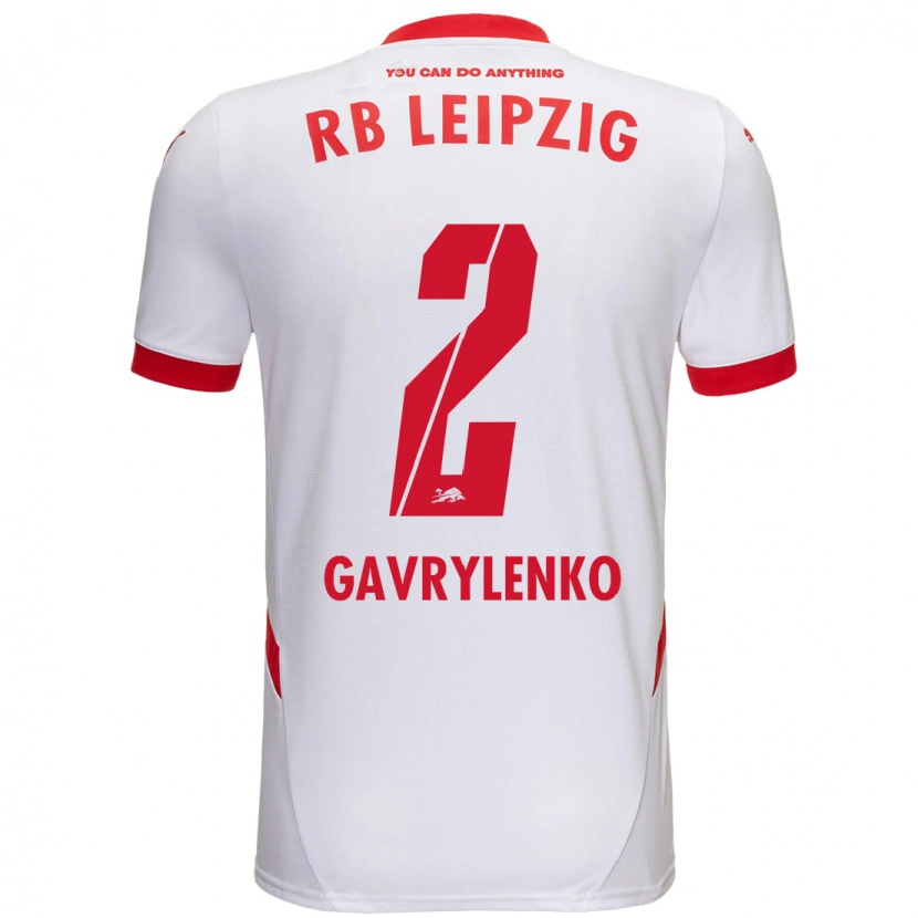 Danxen Dames Oleksandr Gavrylenko #2 Wit Rood Thuisshirt Thuistenue 2024/25 T-Shirt